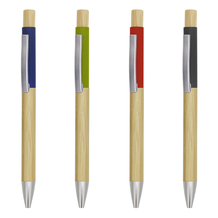 Stylo duo en bamboo et aluminium