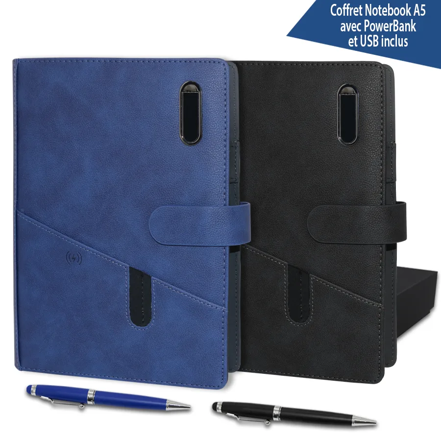 Coffret note book avec powerbank et USB inclus