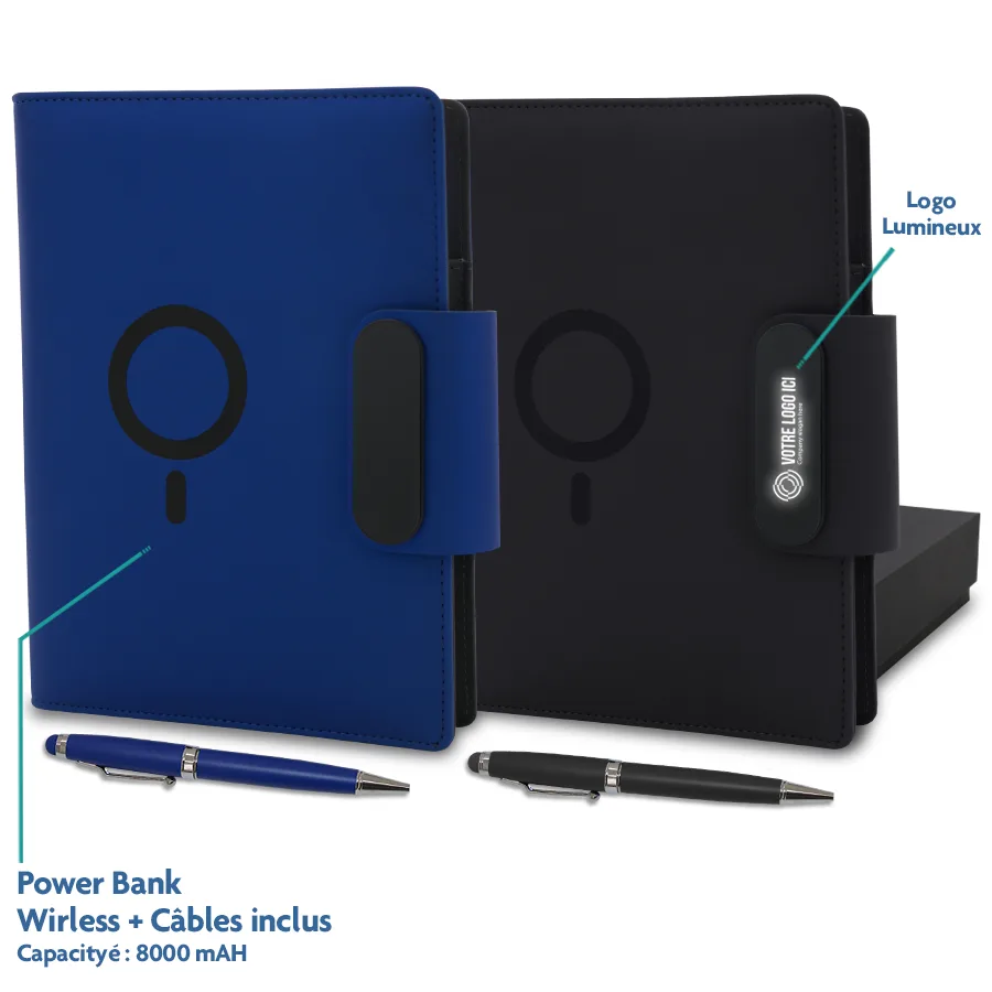 Coffret note-book power bank 8000 MAH wireless