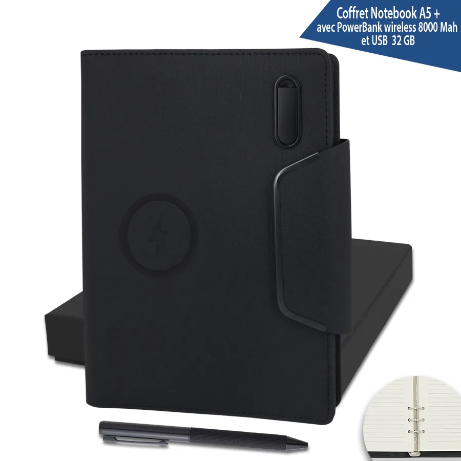Coffret VIP notebook avec powerbank et USB