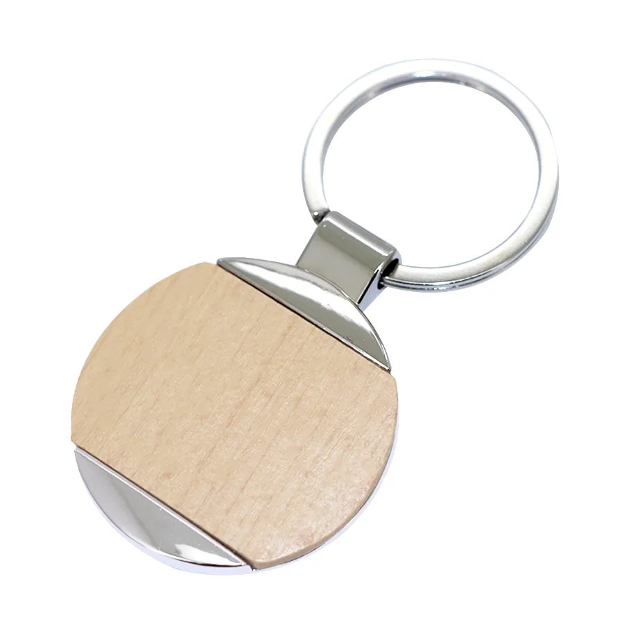 Porte-clés forme ronde en bois