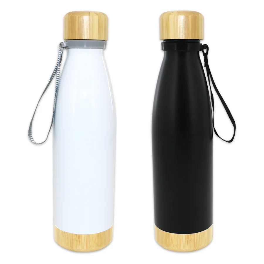 Thermos bouteille isotherme en inox et bois 500 ml