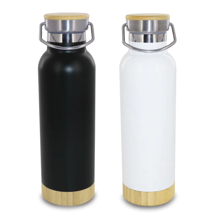 Bouteille isotherme en inox et bambou 500 ml