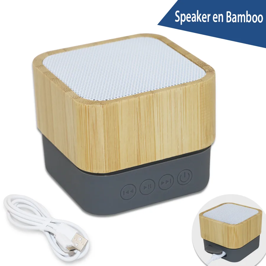 Haut-parleur sans fil en bambou