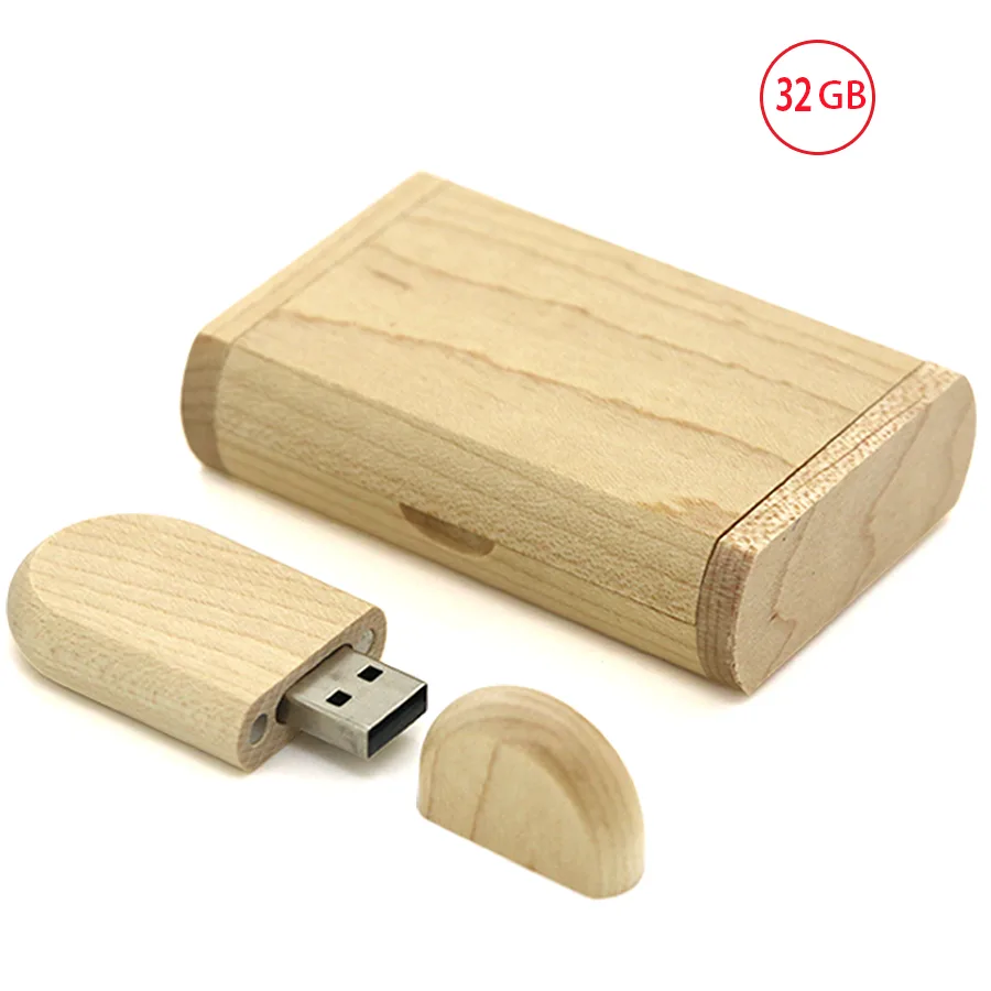 USB 32 GB personnalisable en bois forme oval