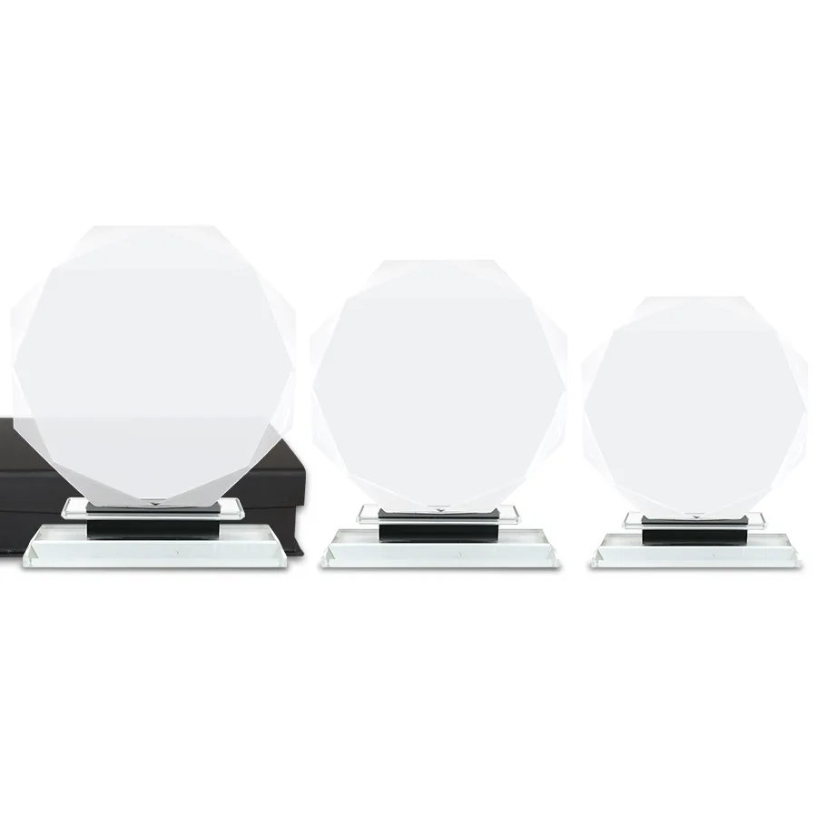 Trophées en verre forme octogone