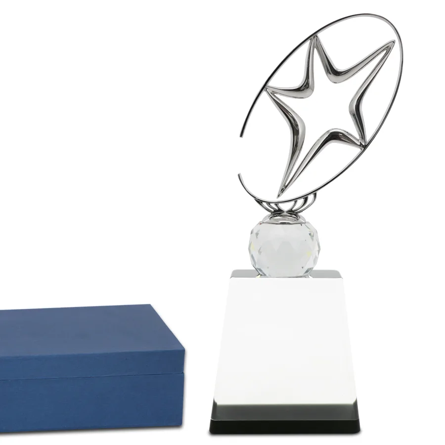 Trophée VIP en cristal et métal forme etoile