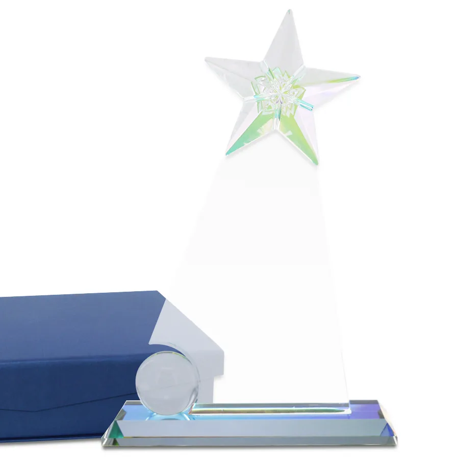 Trophée en verre avec motif etoile
